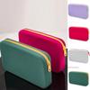 Contrasting Colors Silicone Storage Bag Solid Color Coin Purse Data Cable Storage Bag  Outdoor