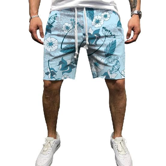 European And American Men'S Summer New 3D Printed Drawstring Loose Sports Shorts Men'S Beach Pants