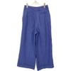 loro piana FA11275 Blue Linen 100% High-Waisted Tucked Wide Pants Bottoms 40 blueUsed