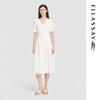 Women's V-Neck 100% Cotton Midi Dress