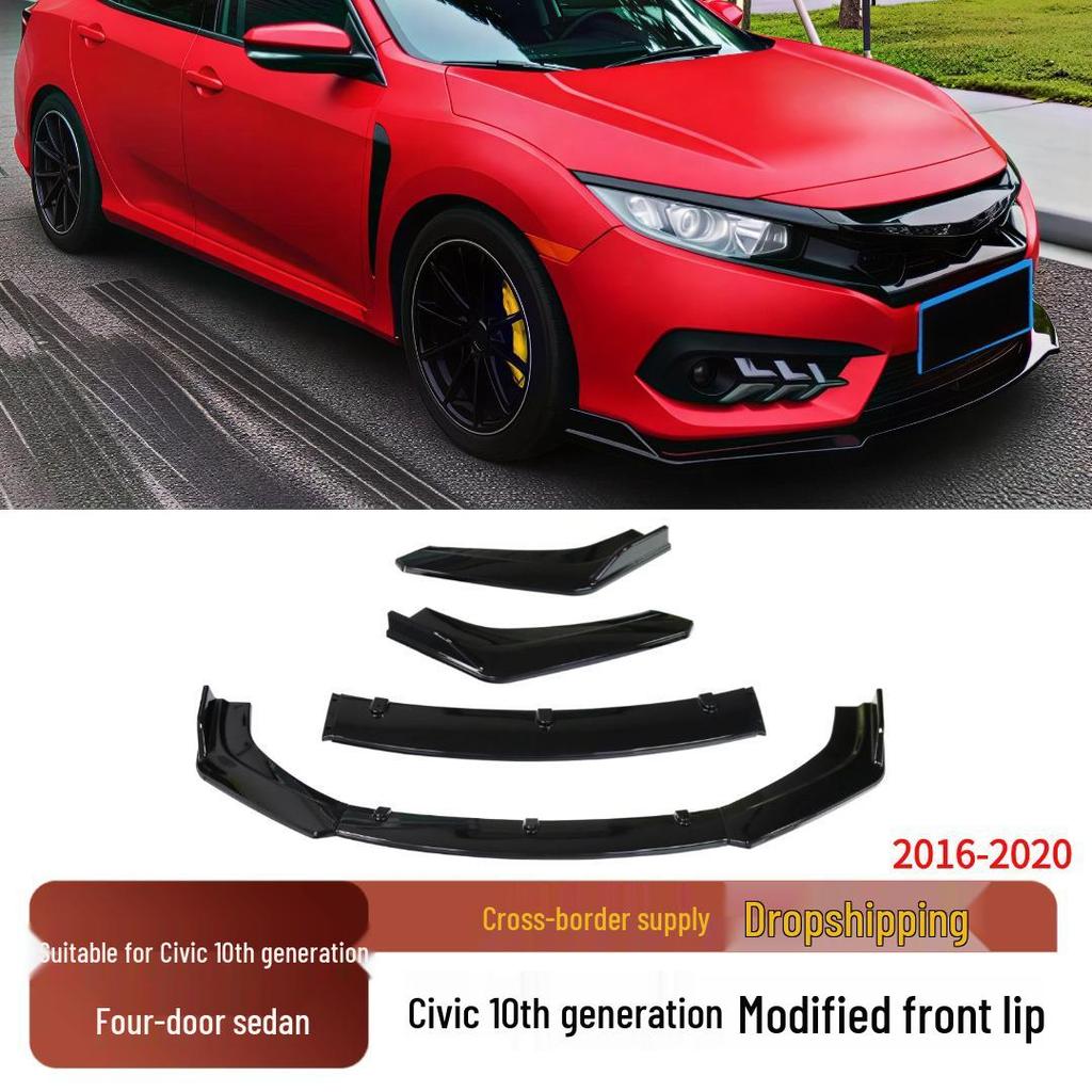 Passend für 2016-2020 Honda Civic Limousine Frontstoßstange Lippe Splitter Spoiler Zierleiste
