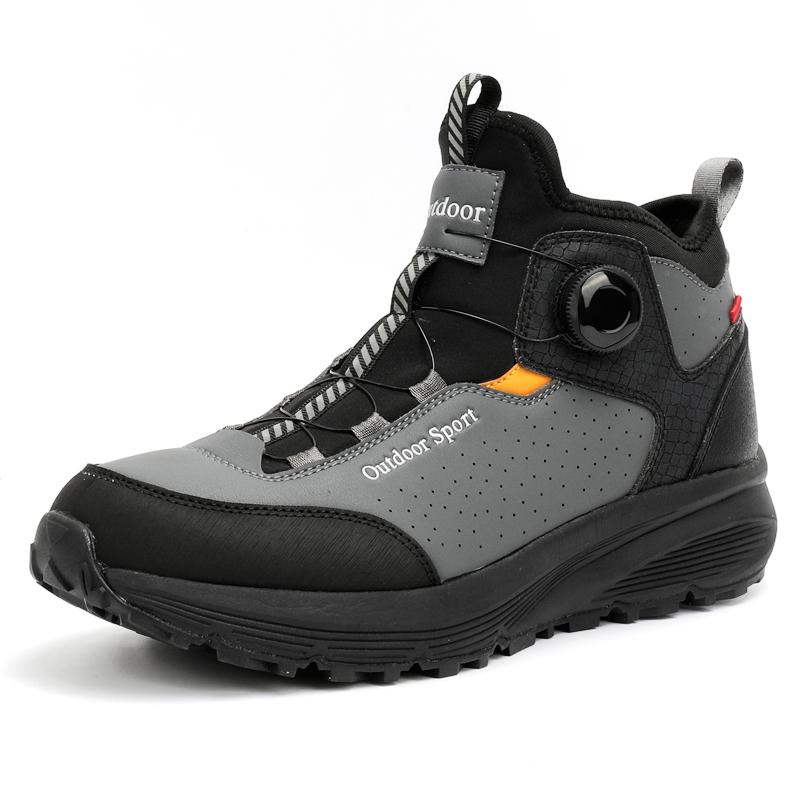 

Ankle Boots Waterproof Hiking Shoes Leather Trekking Boots Outdoor Sneakers for Men Male Camping Hunting Mens Tactical 40 сірий колір