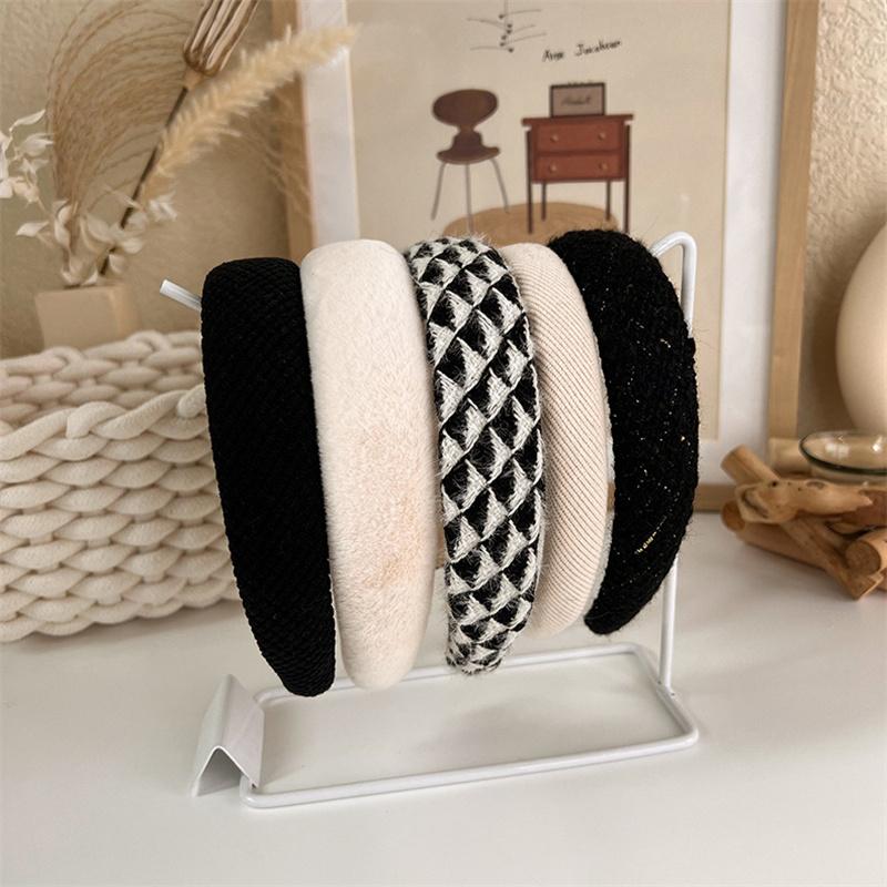Korea Winter Warme Wollige Schwamm Haarband Gepolstert Mode Haaraccessoires für Frauen Mädchen Einfarbiges Stirnband Haarreif Kopfschmuck