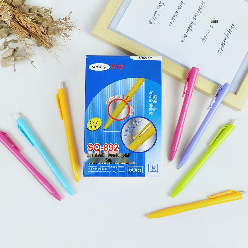 

Cute Colorful Plastic Push-Button Cartoon Ballpoint Pen Bullet Type 0.7 синій