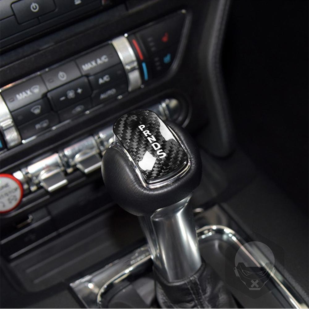 Car Real Carbon Fiber Gear Shift Knob Cover Trim For Ford Mustang 2014-2017 2018