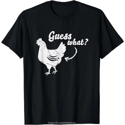 Hádej co kuřecí zadek Původní distressed vzhled Zábavná trička Fitness tričko Oversized Unisex tričko Pánské oblečení