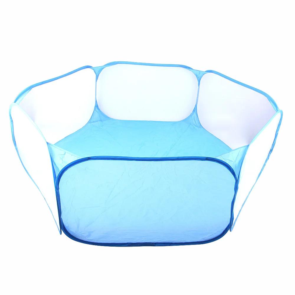 1 Pc Foldable Hexagon Pet Fence Pet Fence Tent Rabbit Cage Hamster Guinea Pig Ferret Accessories синий