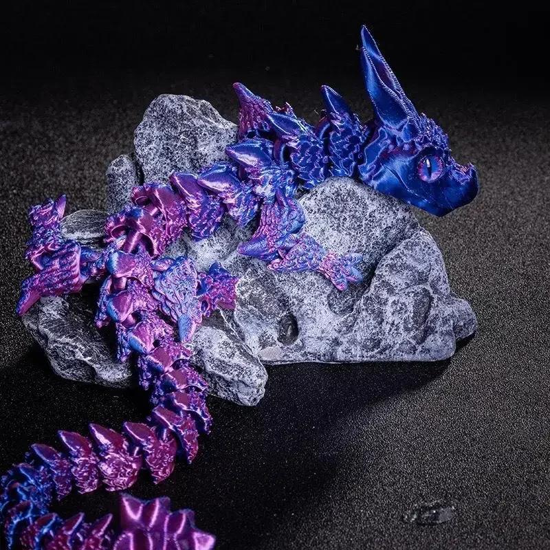 Anime Figure Joint Movable Dragon Articulated Perfect Radiant Printed Crystal Fidget Toys Dragon Micro Landscape Garden Decor