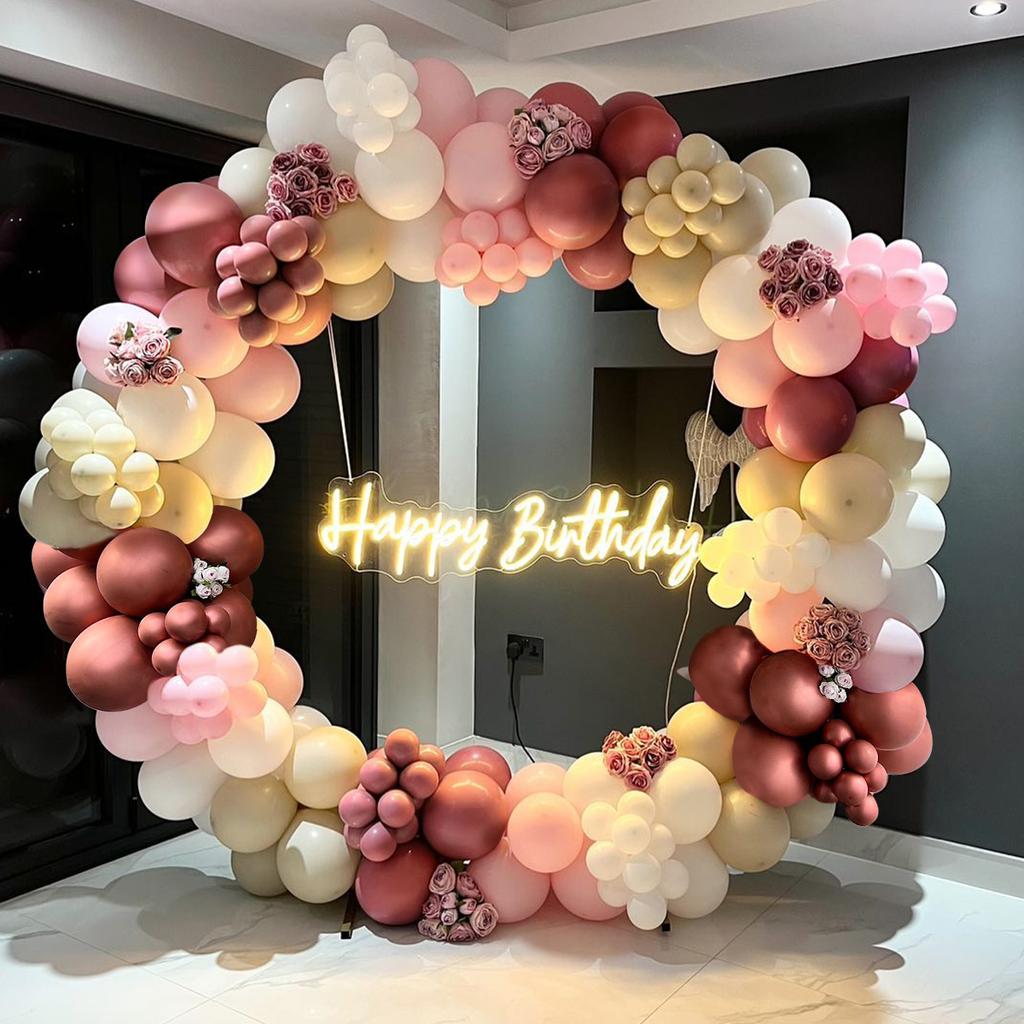 Macaron Pink  Orange Balloons Garland Arch Kit 3D Gold Hollow Butterfly For Birthday Gender Reveal Party Decoration 2024