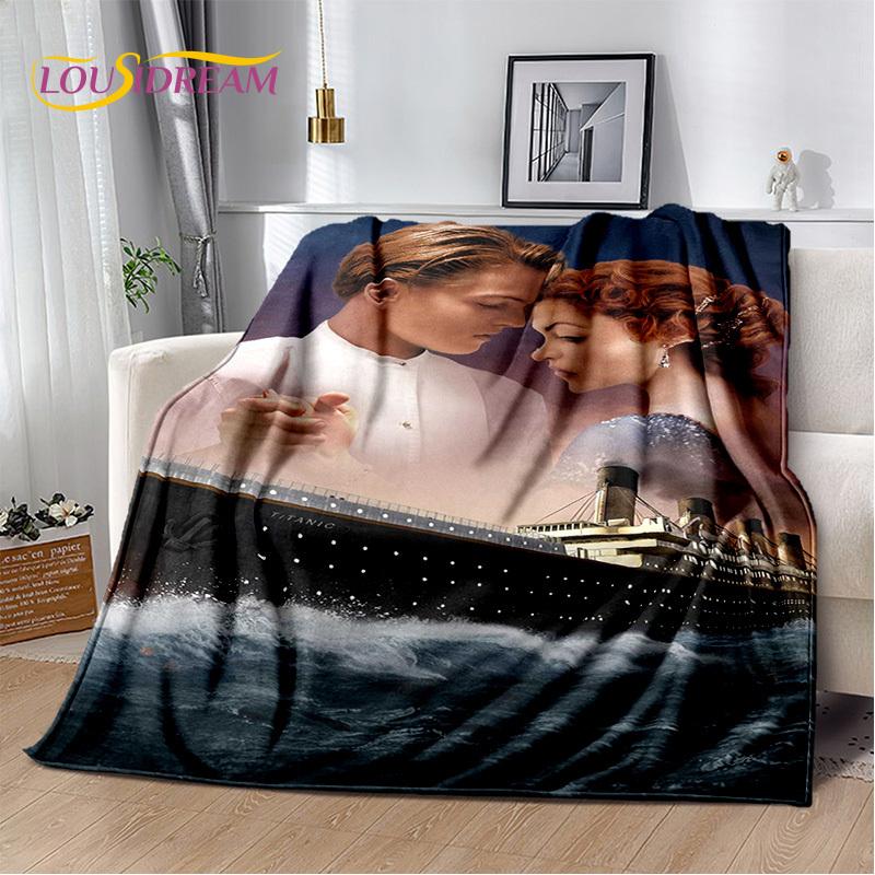 Movie Titanic Poster 3D Print Blanket,Soft Throw Blanket for Home Bedroom Bed Sofa Picnic Travel Office Rest Cover Blanket Kids