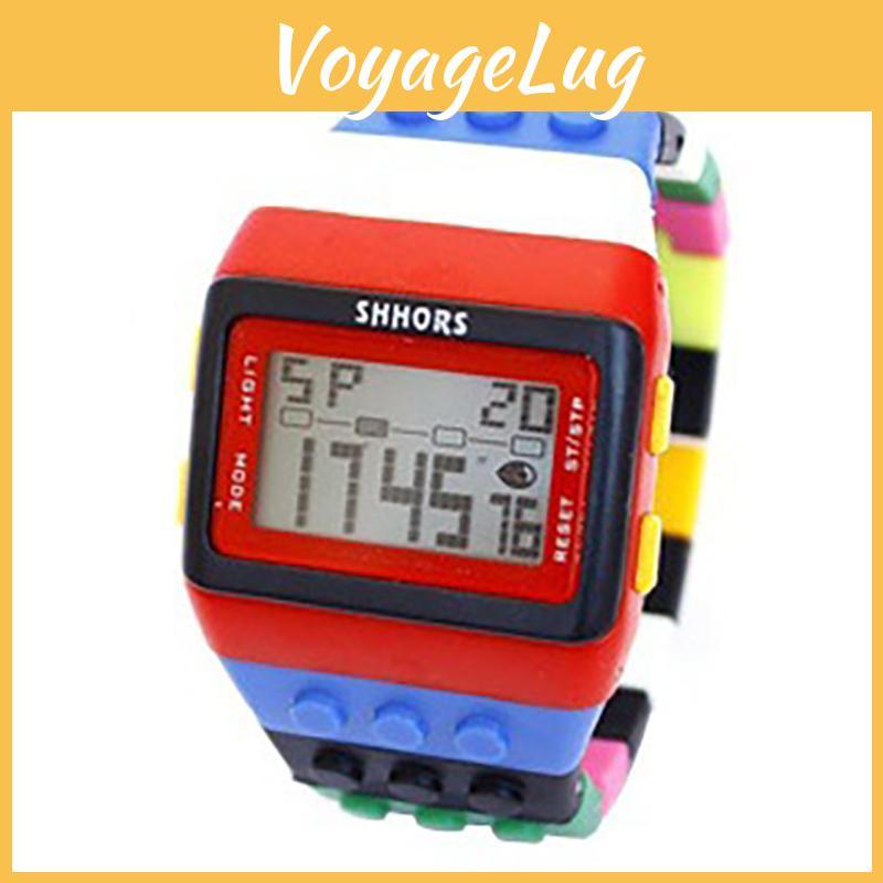 Blocchi Digitali Costruzione Colorati Fai da Te Elettronico Orologio Studente Tempo Libero Sport Moda Multifunzionale Orologio per Bambini