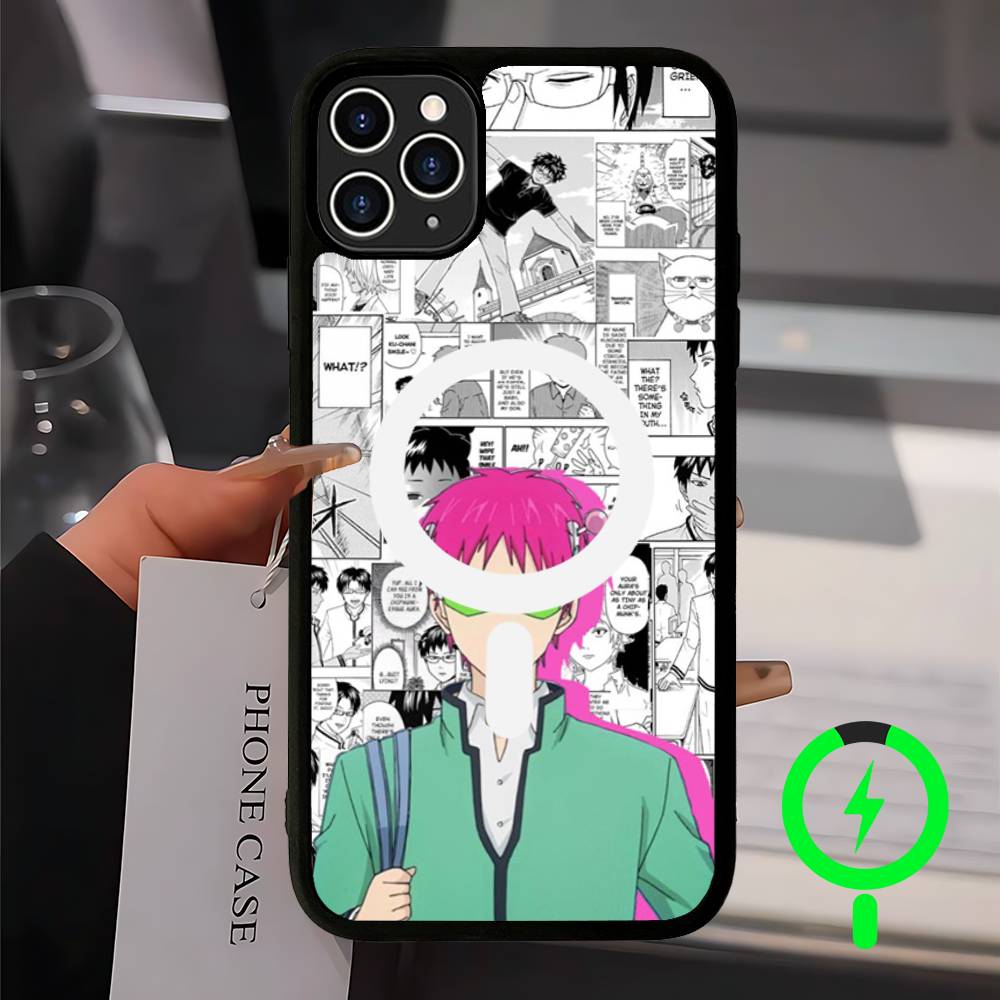 Anime Saiki Kusuo Magnetic Matte Phone Case For IPhone 16 17 15 14 13 12 11 For Magsafe Wireless Charge Cover