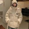 2025 winter new Korean down padded jacket women's loose hooded short cotton jacket padded jacket thickened student bread suit