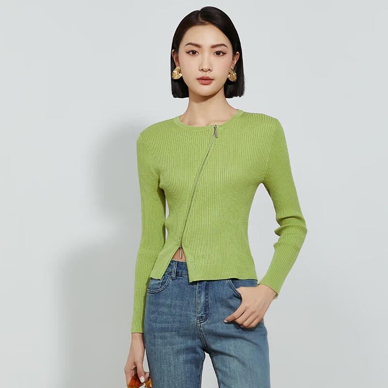 

Women s Fashion Zipper Knit Cardigan S