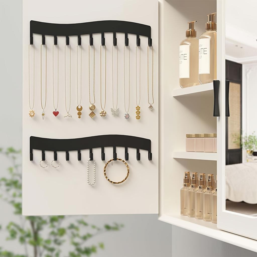 1pc Metal Wall Jewelry Organizer, Art Deco Style Necklace Holder, Hanging Storage Display for Rings, Earrings, Bracelets
