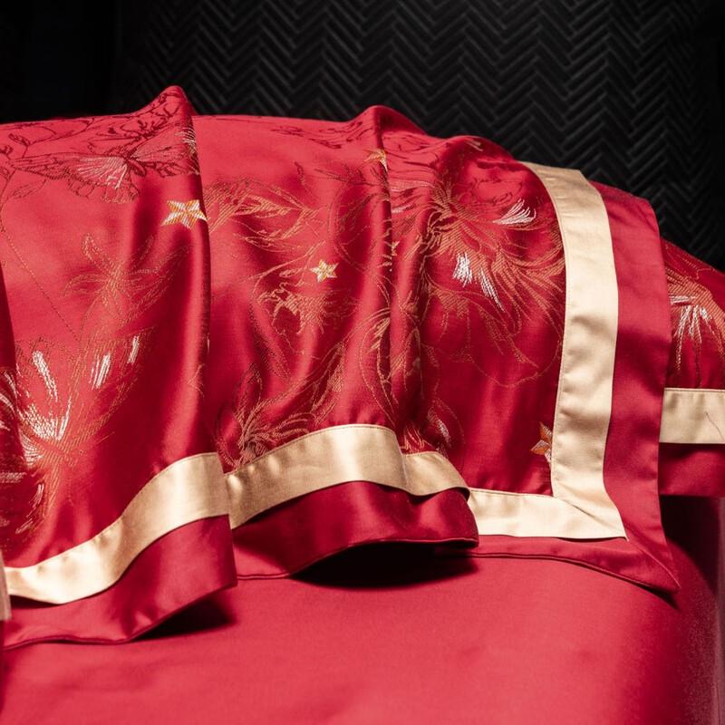 OEING Festive Red Wedding Bedding Set