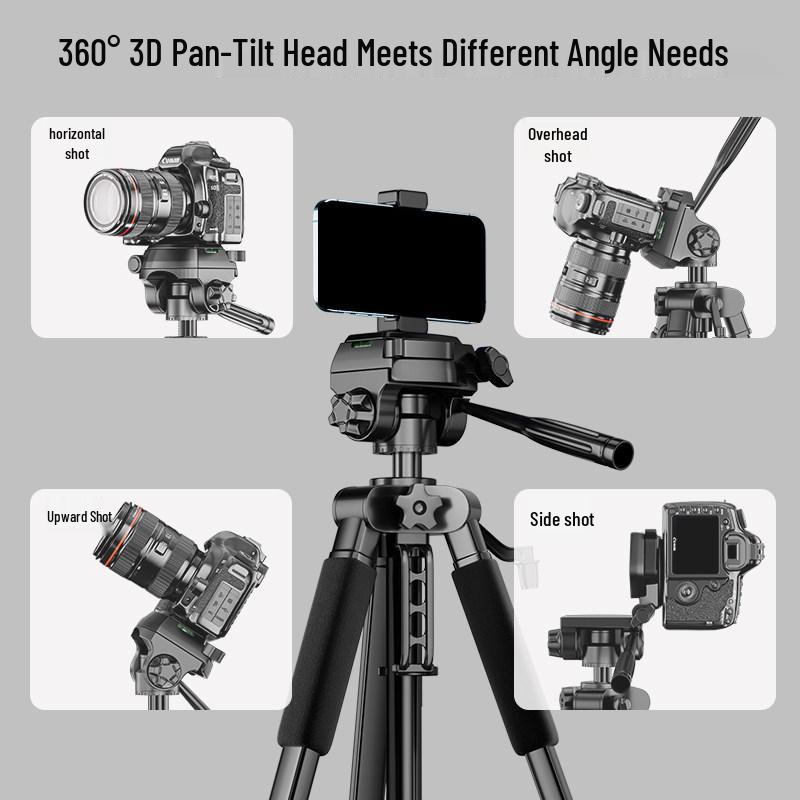 2025 Multi-Camera Mobile Phone Streaming Tripod with Fill Light and Storage Tray