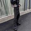 ROADVIBE Americké Retro Těžký Průmysl High Street Potahované Mírně Rozšířené Džíny pro Muže a Ženy Černé Gotické Vintage Ležérní Volné Džíny
