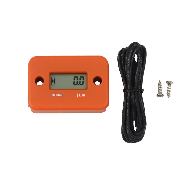 1 Set Motorcycle Engine Working Hour Meter Inductive Timer Lcd Display Digital Time Gause For Atv Boat Moto Instrument