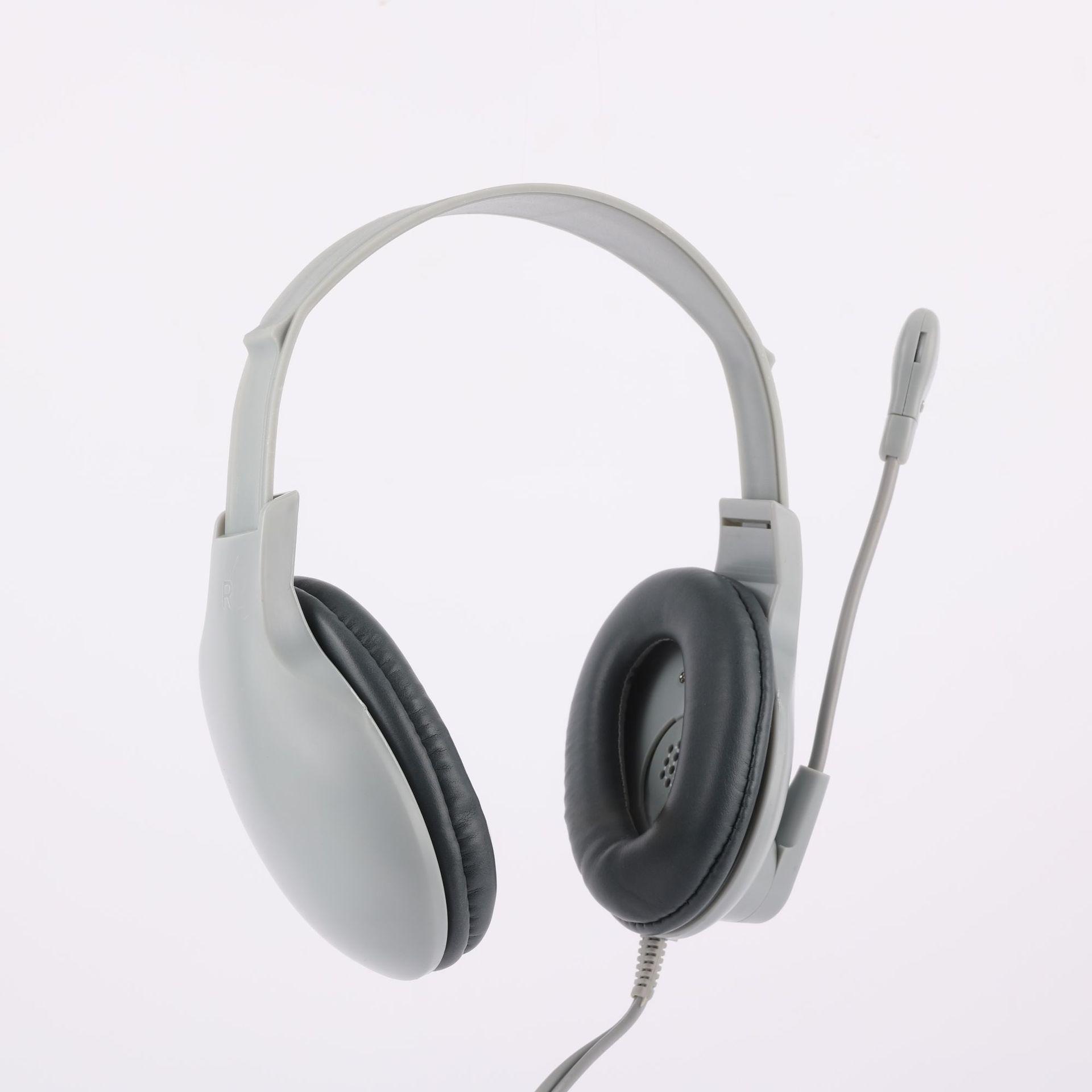

SXM-868A Dual Plug Headset with Microphone for Cross-Border Communication on Computers, Tablets, and Phones сірий колір