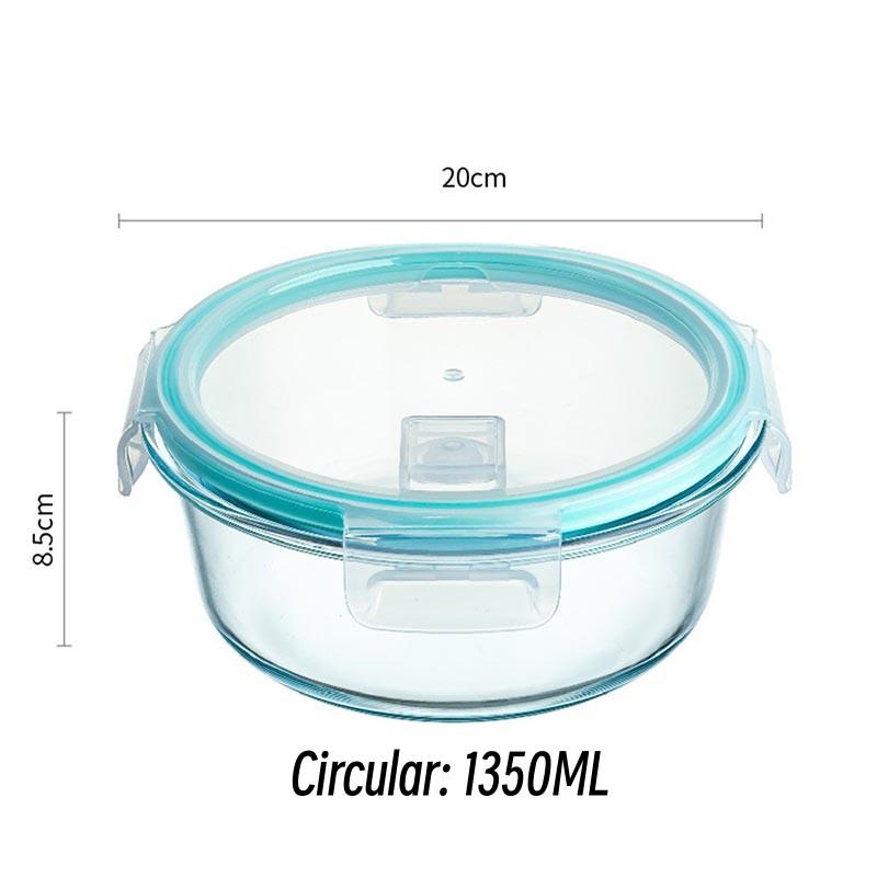 High Borosilicate Glass Lunch Box Portable Food Container Sealed Fresh-Keeping Box Microwave Oven Heating Freezer Food Bento Box