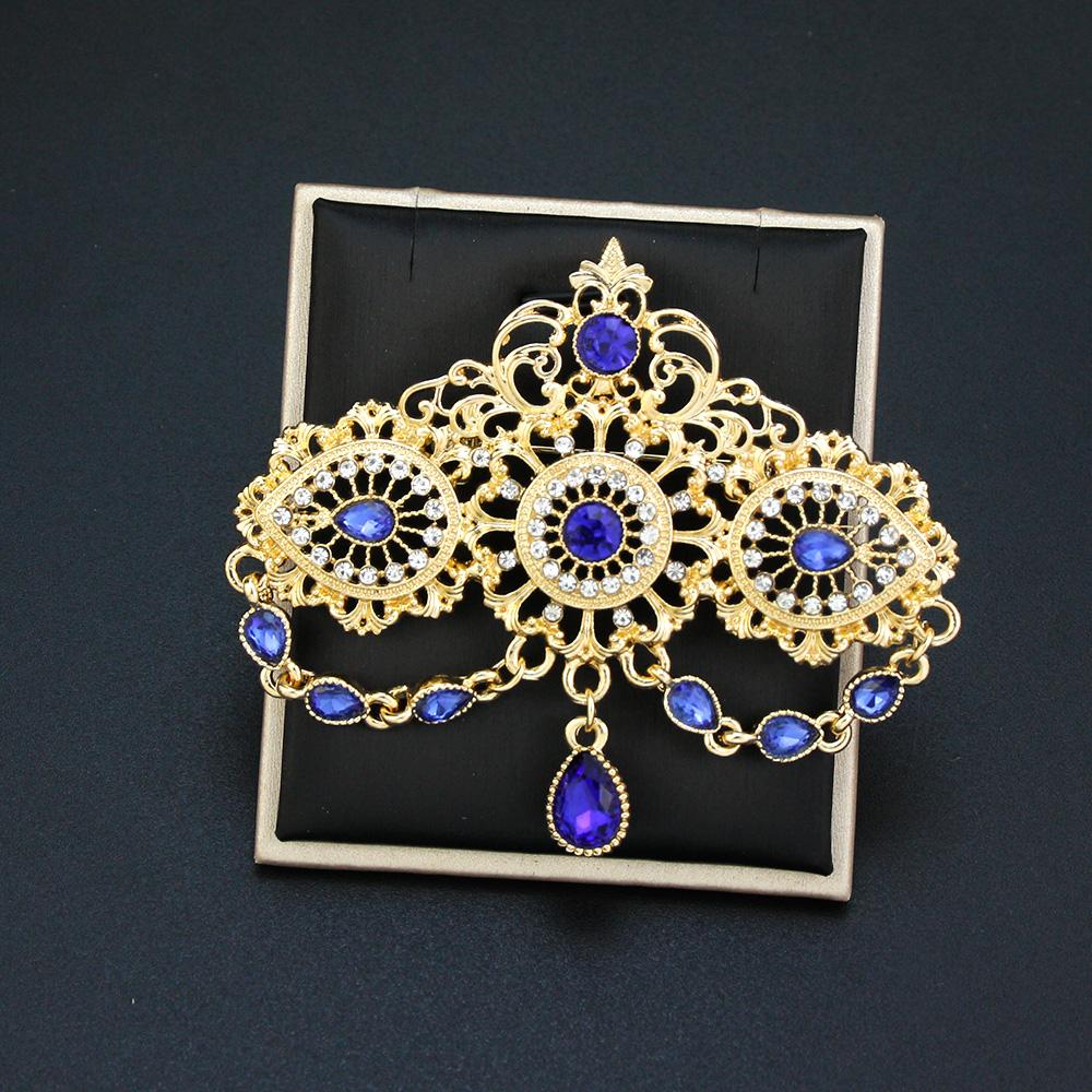 Pendant Womens Crystal Colored Brooch Gold Color Bohemian Wedding Jewelry Brooch