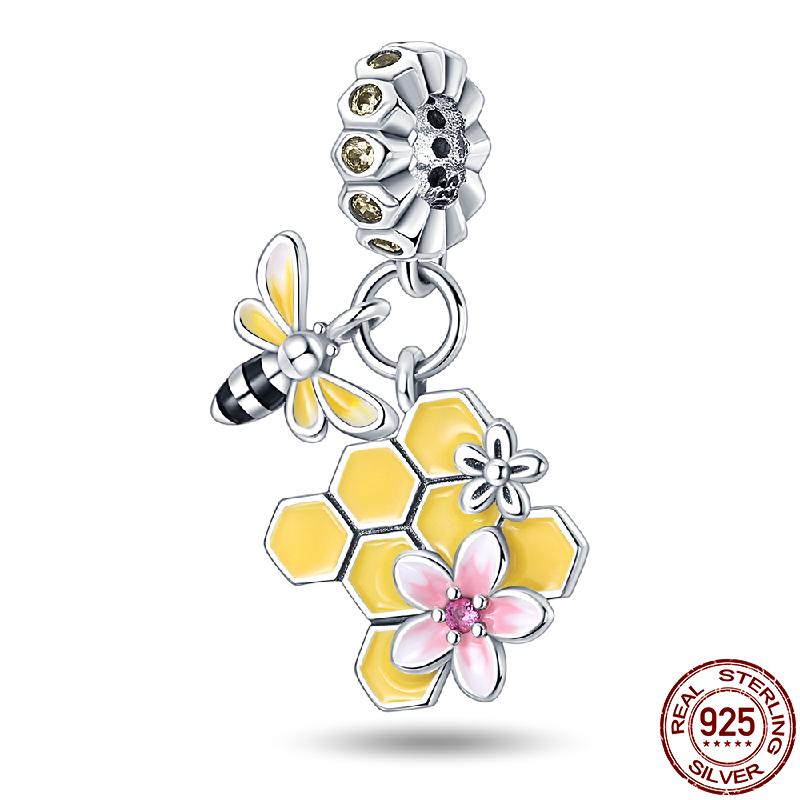 100% Strerling Copper Bee Series Charms Fit Original 3Mm Bracelet Beads Diy Jewelry For Women New In