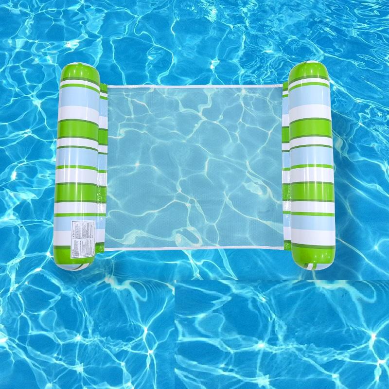 Summer Swim Inflatable Floating Water Mattresses Hammock Stripe Lounge Chairs Pool Water Sports Toys Floating Mat Pool Toys Kids
