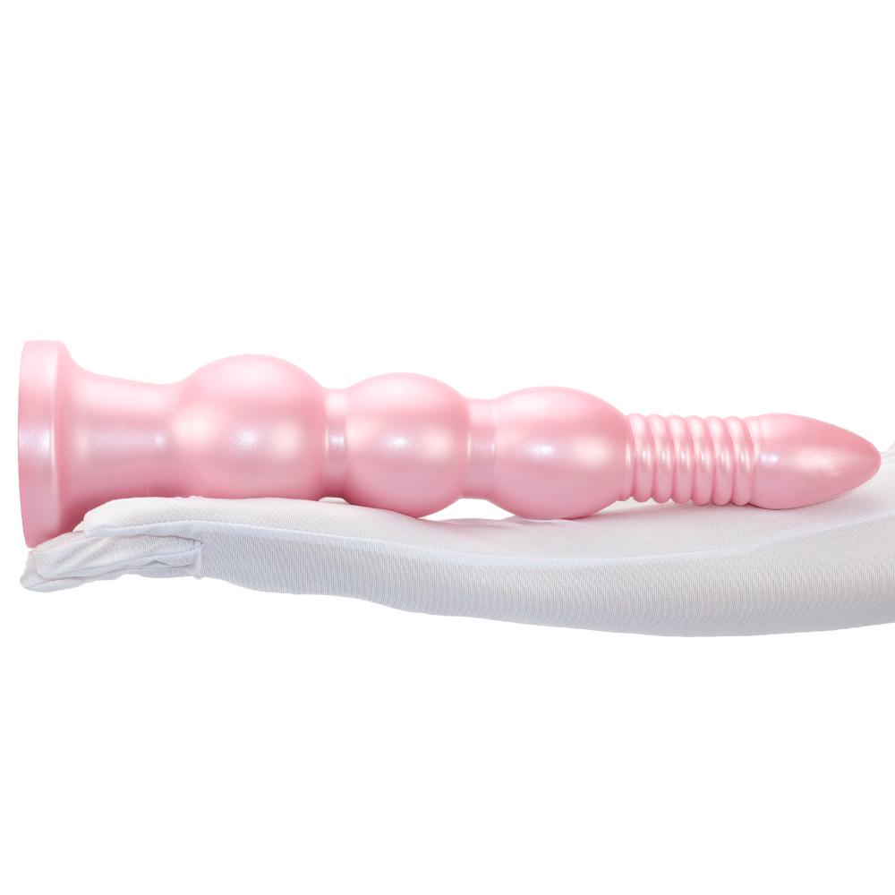 Silicone Threaded Ultra-Long Thick Anal Plug and Dilator for Women - Wearable Fake Penis Sex Toy