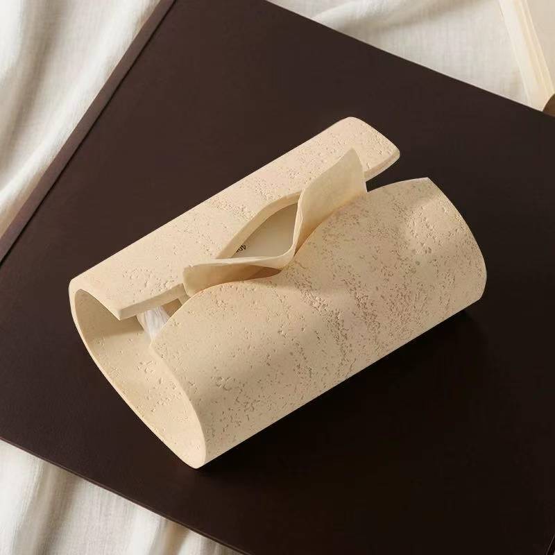 Vintage Cave Stone Tissue Box Resin Coffee Table  Napkin Paoper Organizer Modern Lotion Bottle Bathroom Livingroom Decoration