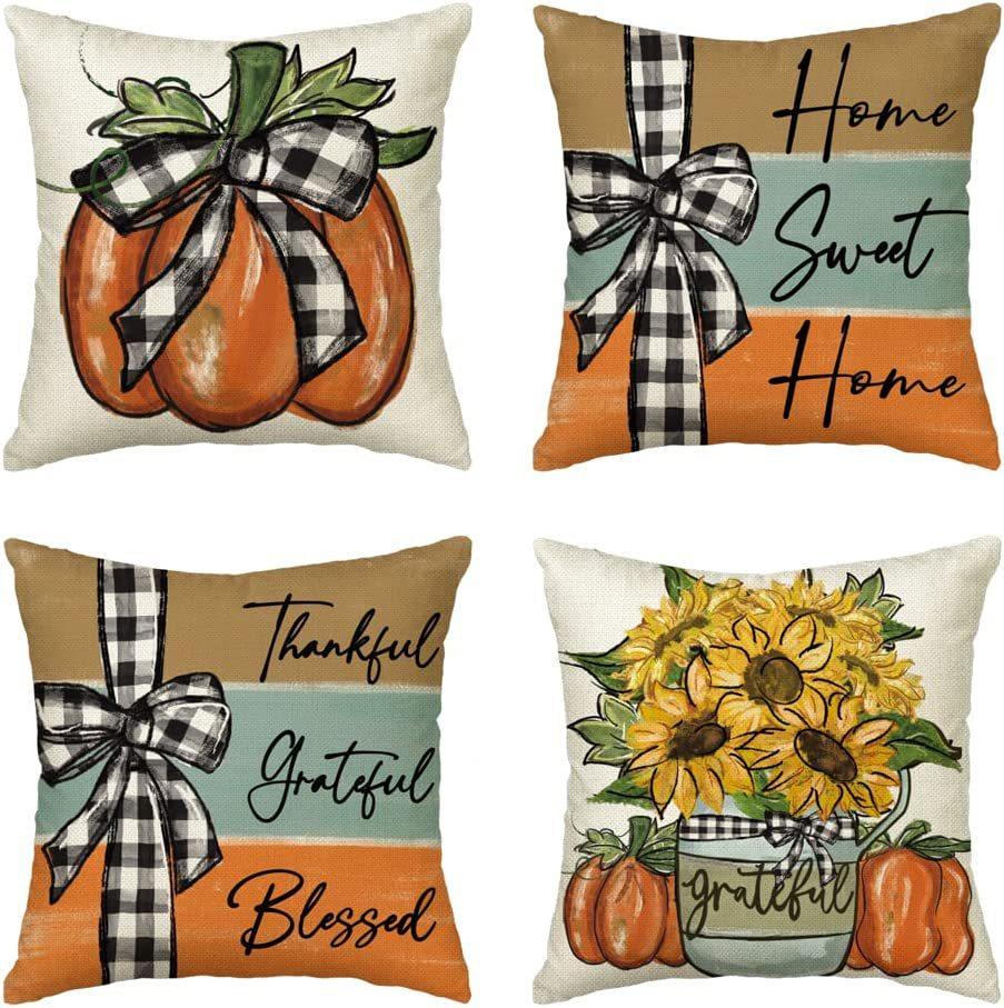 Halloween Pumpkin Letters Pushing Cover New Style Pushing Pillow Cover Pumpkin Festival Cushion Backrest Cover