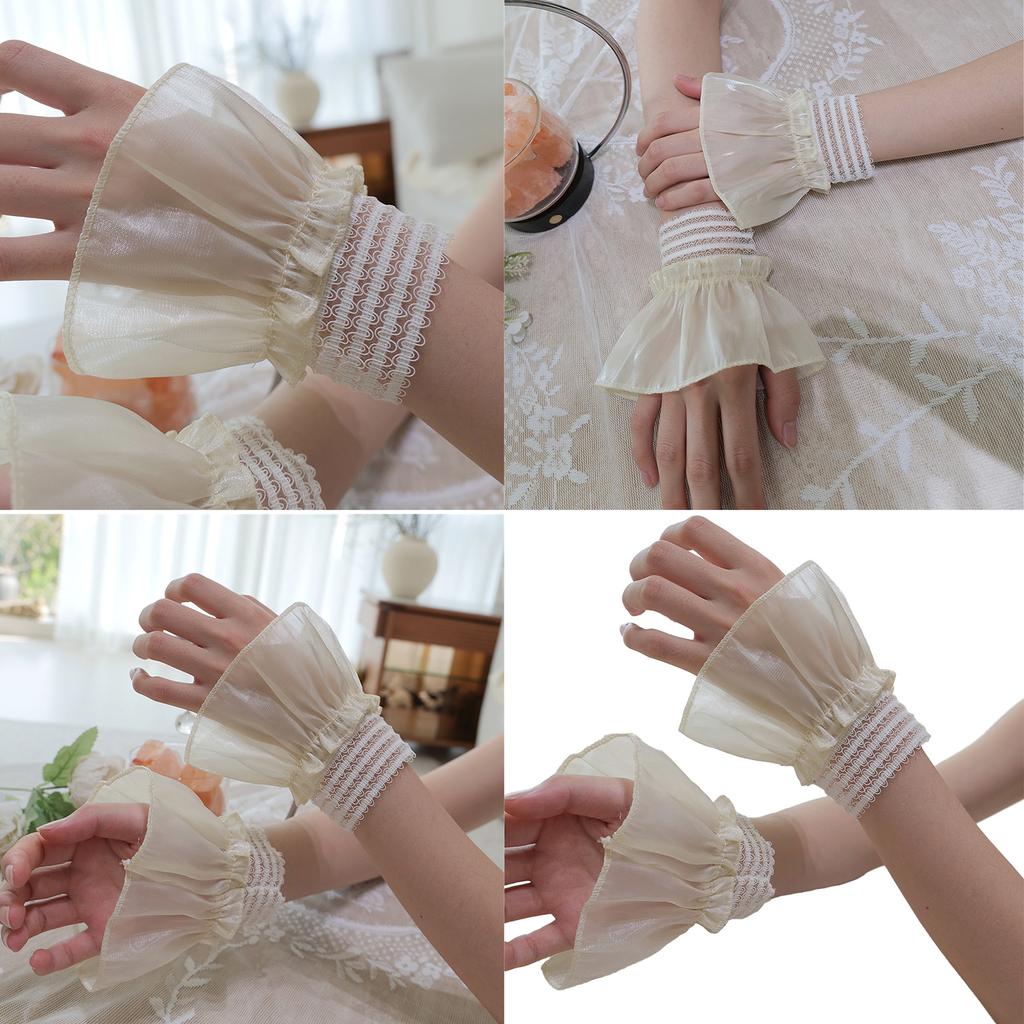 1 Paar gestufte elastische Armstulpen abnehmbare Hemdärmel mehrfarbige Ärmel für Nägel-Fotografie und Mode-Shootings