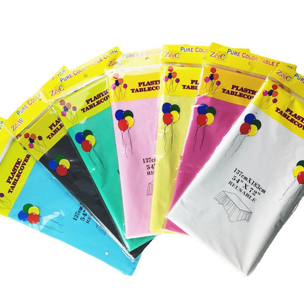 Leakproof Plastic Table Covers 10Pcs/pack 54x72Inch Decorative Tablecloths Disposable Table Cloth for Daily Parties