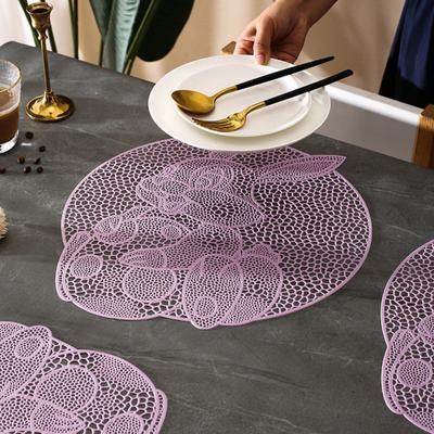 Placemat Heat Insulation PVC Tableware Pad Rabbit Style Dining Plate Mat Hollow Design Dining Plate Pad