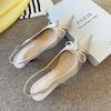 Bow pointed head empty word bag head sandals 2025 women's fashion new summer temperament versatile high heels