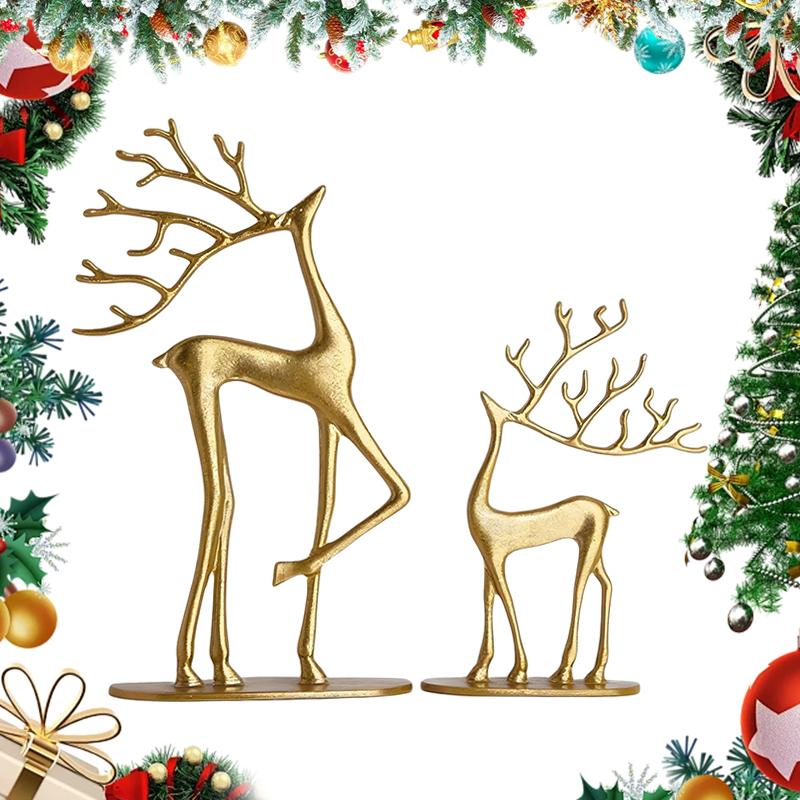 Reindeer Christmas Decor, Resin Reindeer Figurines, Modern Minimalist Xmas Sculpture, Elegant Indoor Holiday Decor