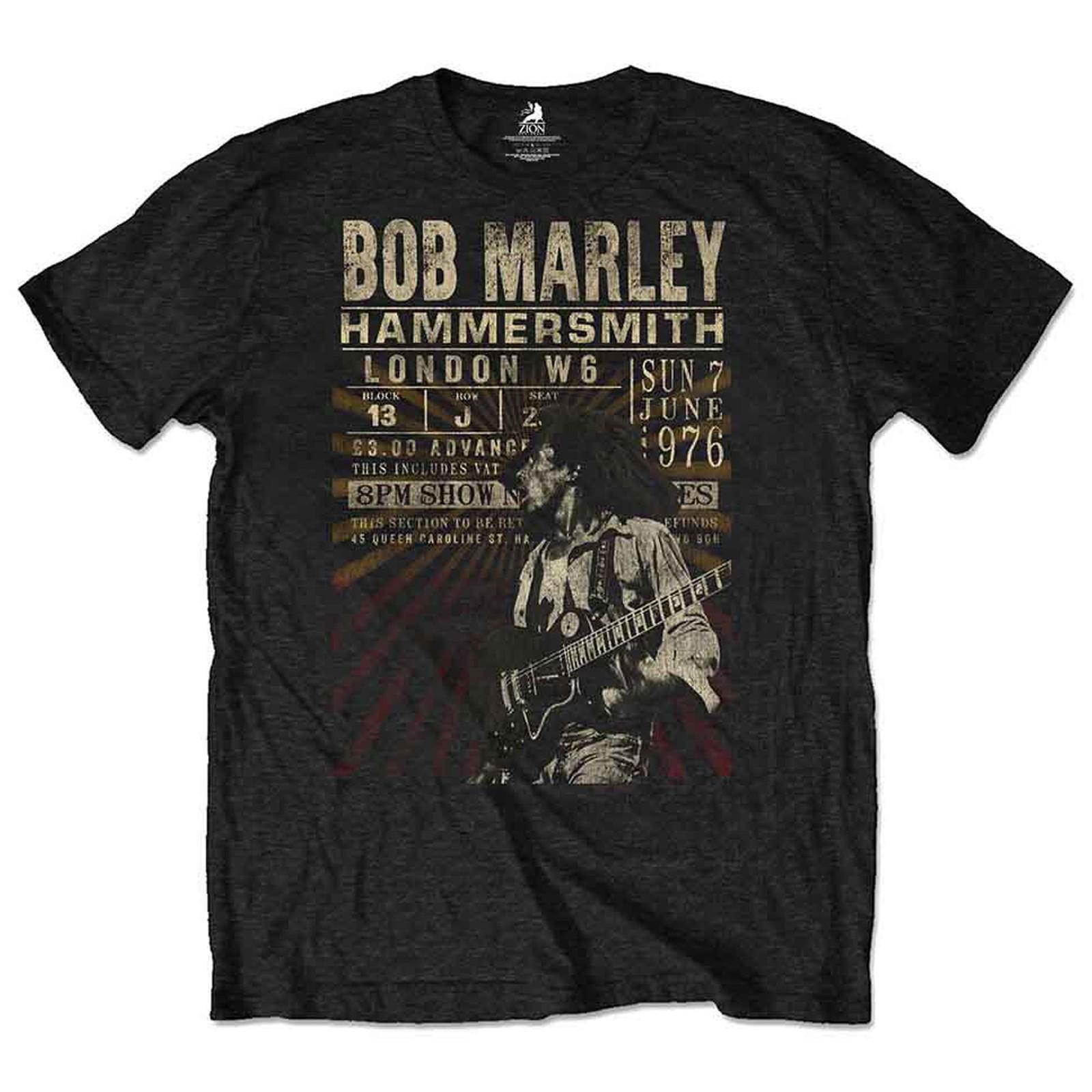 Bob Marley T Shirt Hammersmith 1976 Poster new Official Eco Mens Black Size S M