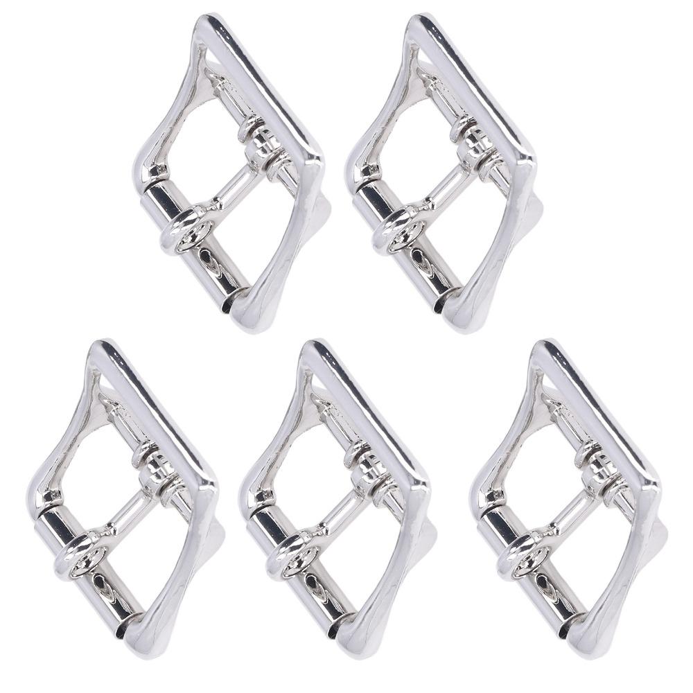 5pcs Square Center Bar Metal Replacement Buckle Single Prong Buckle Leather Craft