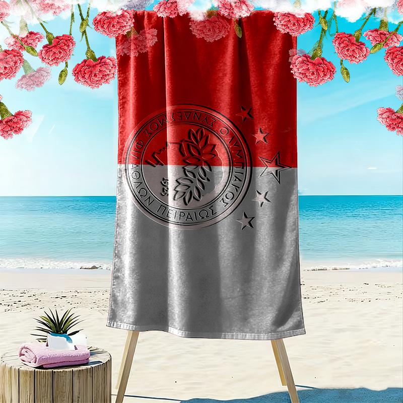 Olympiacos F.C.2 Print Strandtuch, Großes Weiches Schnelltrocknendes Handtuch für Strand Camping Schwimmen