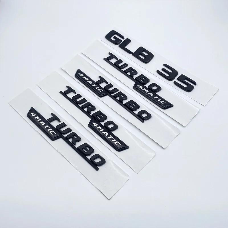 2017 3D ABS Glossy Black Silver Letters GLB35 Turbo 4matic Emblem for Mercedes Benz AMG Car Fender Trunk X247 Rear Logo Sticker LG0