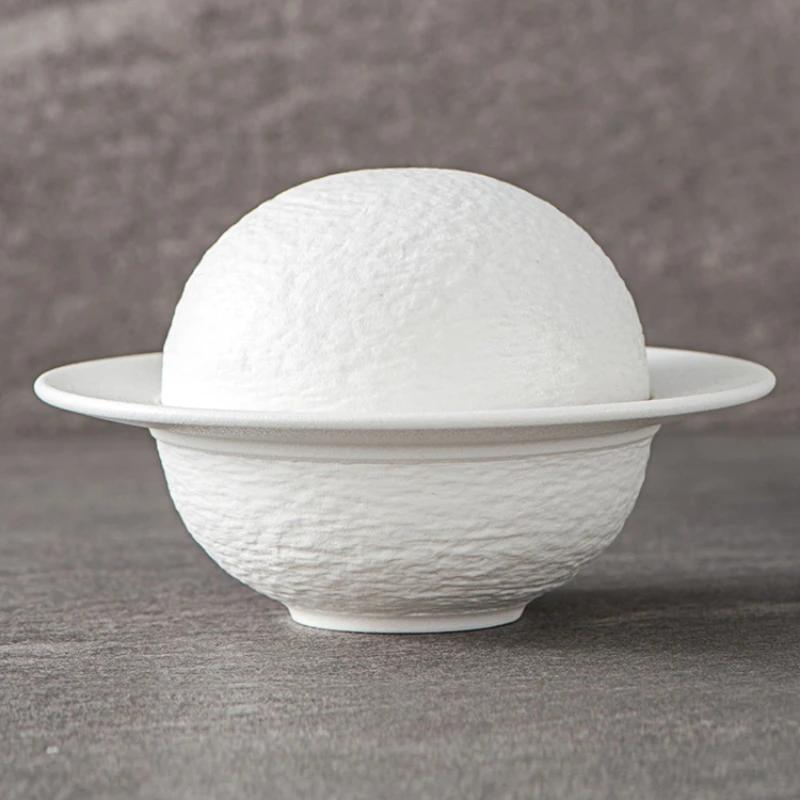 

Керамическая чашка для тушеного супа с рисунком скалы, суповая чашка, миска, ресторанная посуда, чашка для трепанга и абалона, креативная десертная миска в виде планеты