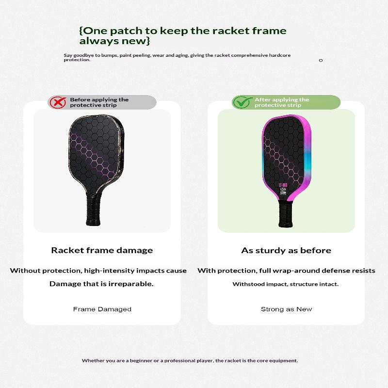 Laser Pickleball Paddle Protection Tape-Paddle Head Edge Guard-Racket Edge Protection Tape-Fit Perfectly Curved Edge Laser Tape