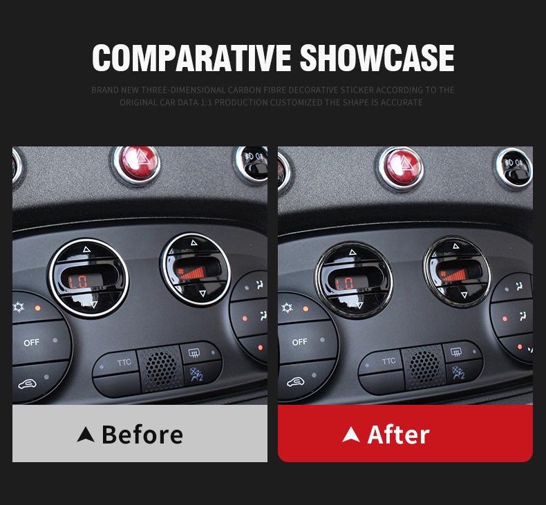 Fiat 500 A/C Panel Round Frame N-FYT-345