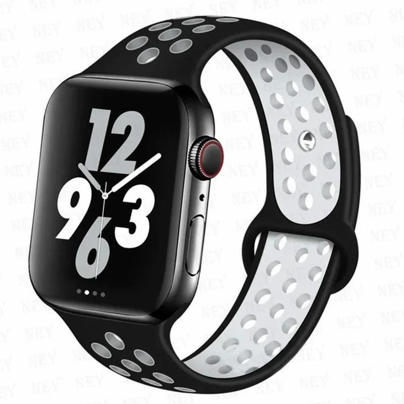 

Sport Strap for Apple Watch Band 44mm 40mm 42-38-41mm 45mm Air-hole Silicone Bracelet iWatch Series 8/7 6 SE 5 4 3 Ultra 2 49mm 41mm 40mm 38mm&S-M