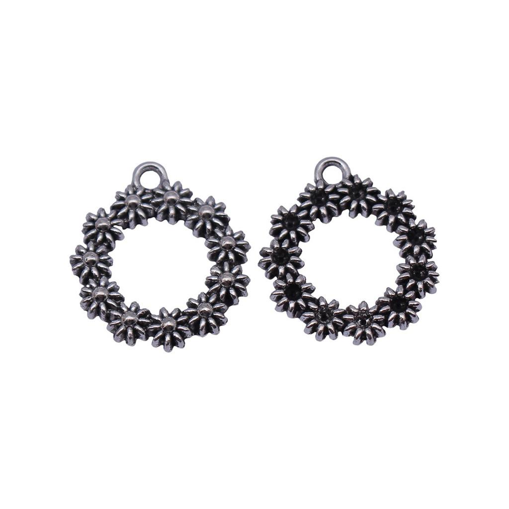 Flowers Of Life Charms Vintage Alloy Pendants For Nature Inspired Jewelry Making