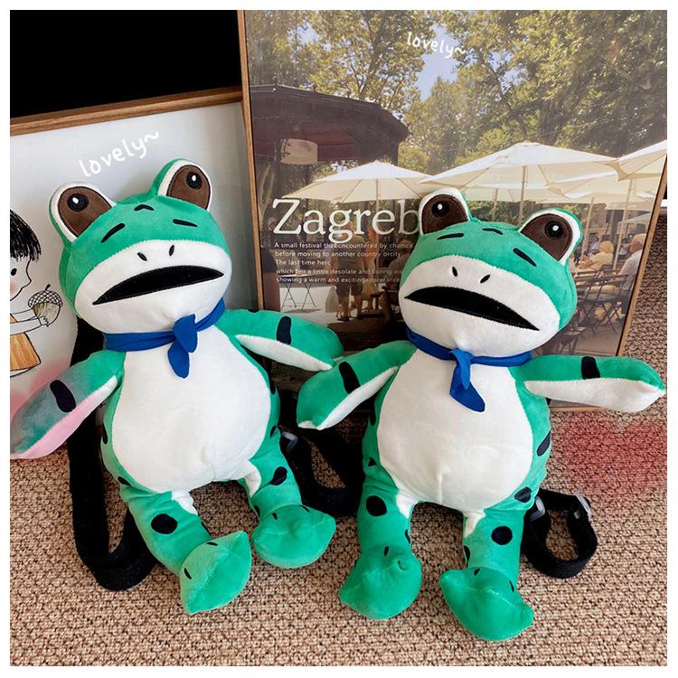Schoolbag Internet Celebrity Frog Plush Toy Backpack Cute Cute Doll Doll Children Holiday Birthday Gift School Bag