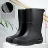 Mode Plus Samt Mittelhohe Damen Gummistiefel Regenstiefel Regenstiefel Outdoor Arbeit Rutschfest Wasserdicht Gummischuhe