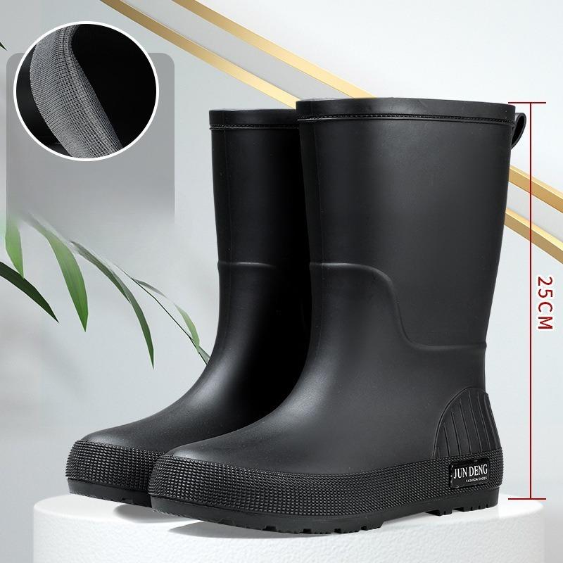 Mode Plus Samt Mittelhohe Damen Gummistiefel Regenstiefel Regenstiefel Outdoor Arbeit Rutschfest Wasserdicht Gummischuhe