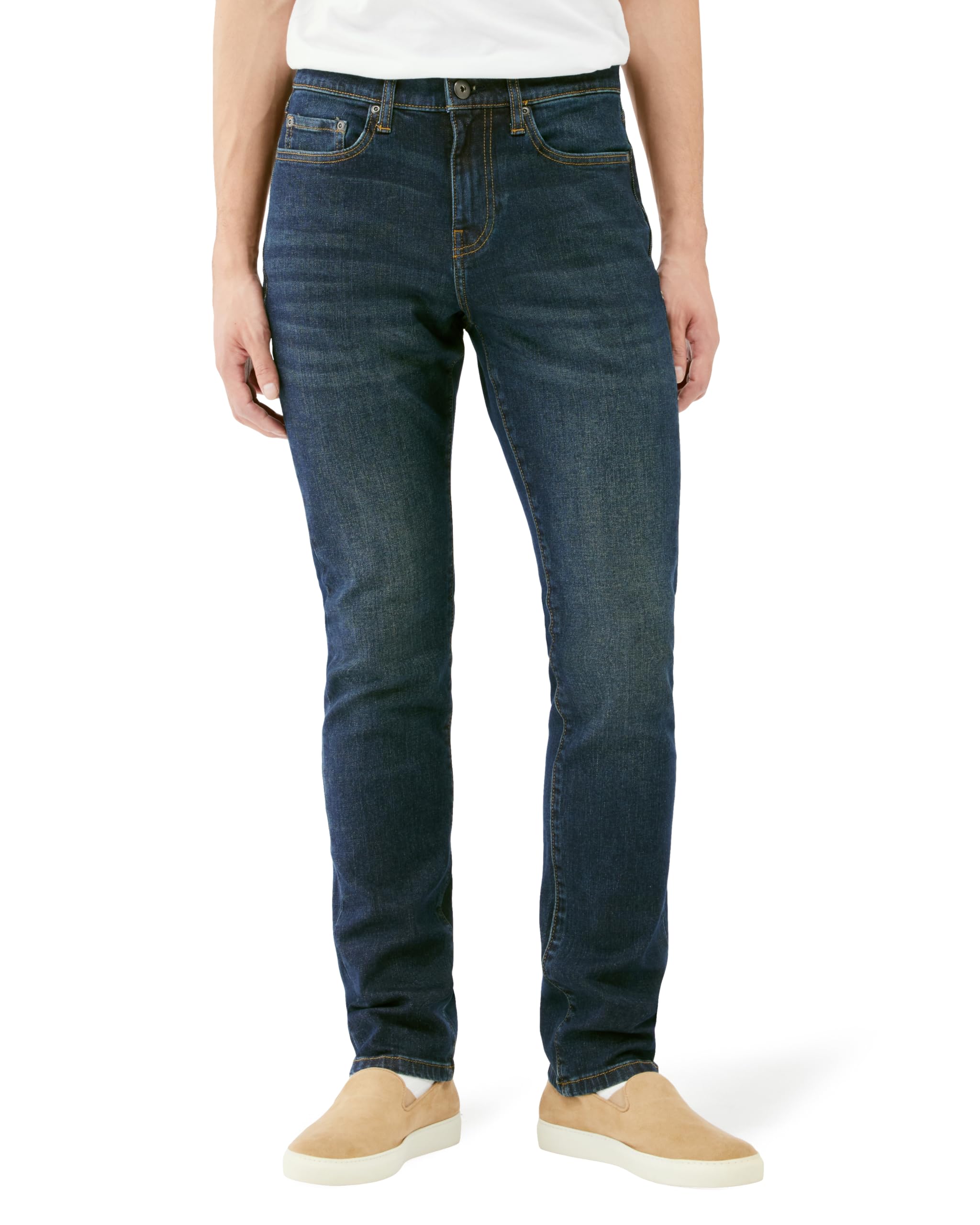 

Amazon Essentials Men s Dark Blue Vintage Straight Jeans, Comfort Slim Fit, Stretch (Formerly Goodthreads), Size W36 / L30