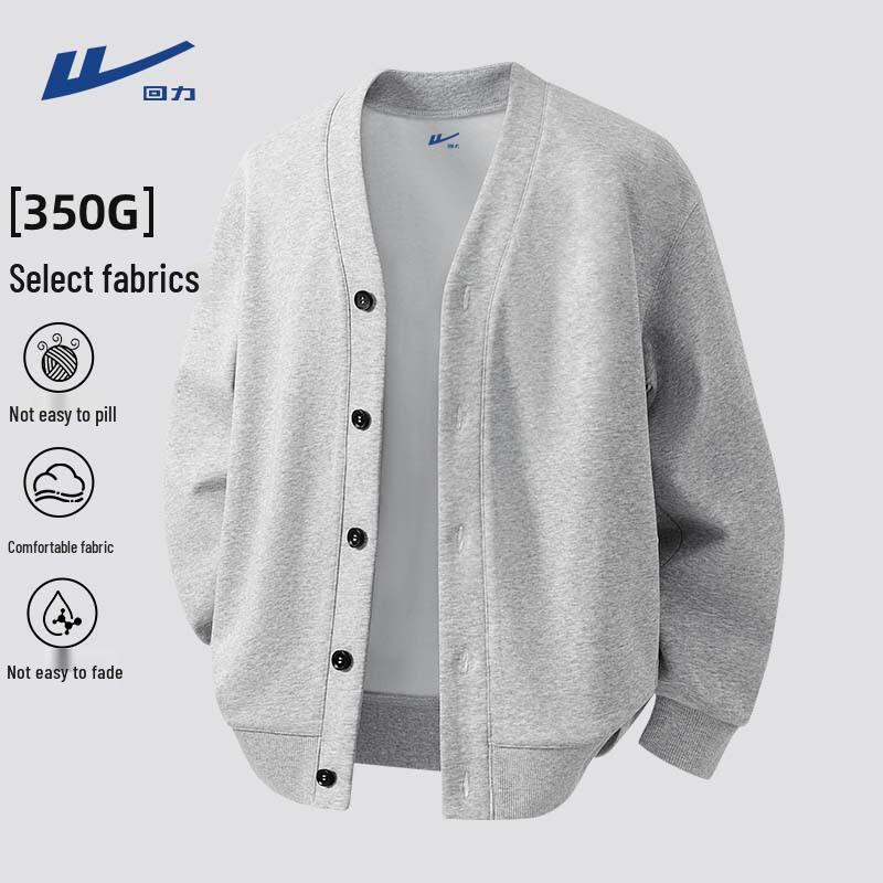 Warrior Men's Japanese Style V-Neck Relaxed Fit Zip-Up Sweatshirt